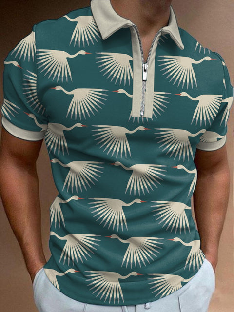 Men's Retro Crane Polo Shirt