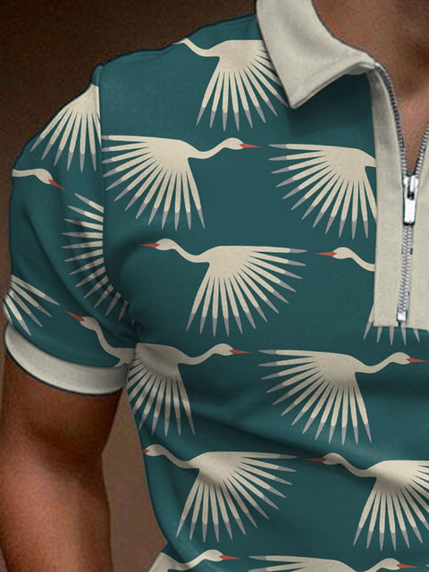 Men's Retro Crane Polo Shirt