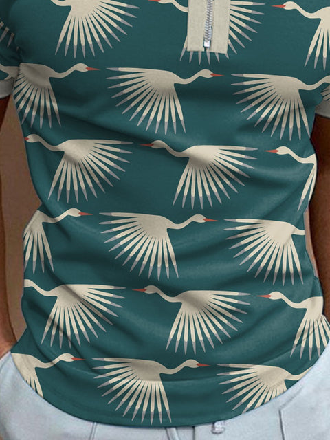 Men's Retro Crane Polo Shirt
