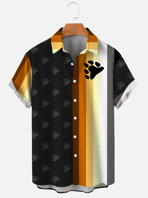Men's Bears Print Casual Breathable Short Sleeve Hawaiian Shirt