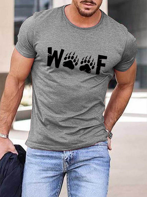 Men's Woof Gay Bear Print Cotton T-Shirt