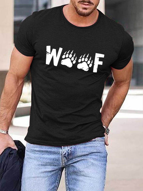 Men's Woof Gay Bear Print Cotton T-Shirt