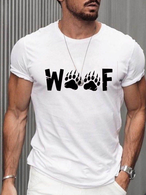 Men's Woof Gay Bear Print Cotton T-Shirt