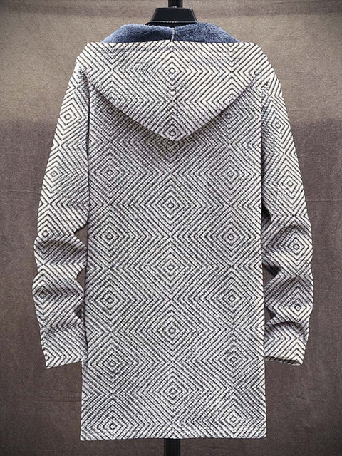 Men's Retro Art Plush Thick Long-Sleeved Coat