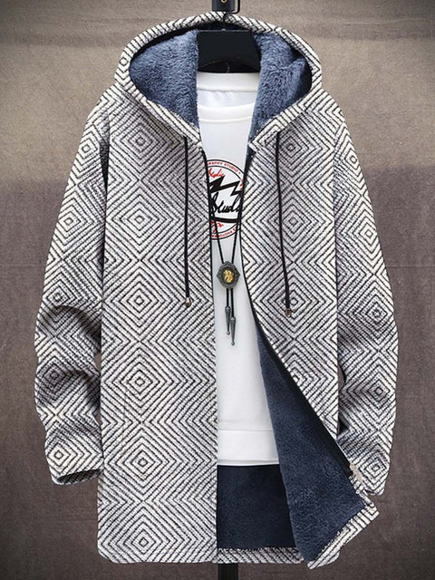 Men's Retro Art Plush Thick Long-Sleeved Coat