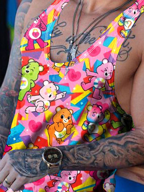 Men's Rainbow Bear Pride LGTB Tank Top