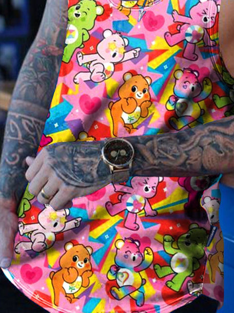 Men's Rainbow Bear Pride LGTB Tank Top