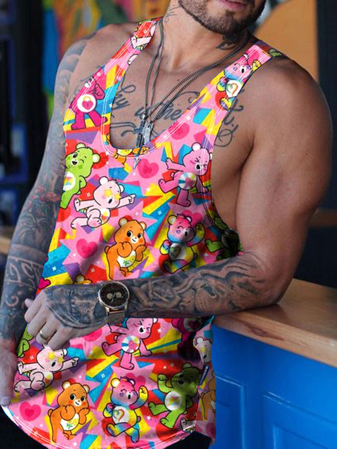 Men's Rainbow Bear Pride LGTB Tank Top