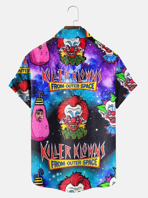 Men's Horror Halloween Hawaiian Print Casual Shirt