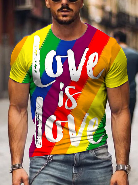 Men's Love Is Love Rainbow Gay T-Shirt