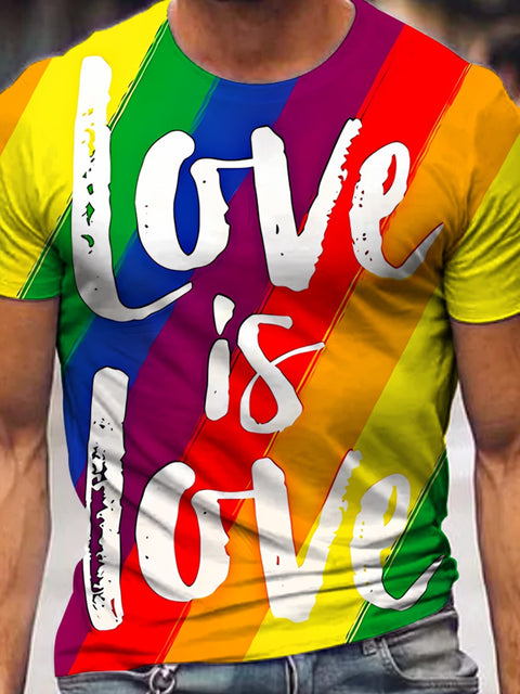 Men's Love Is Love Rainbow Gay T-Shirt