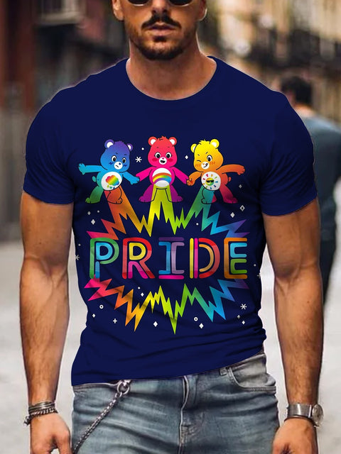 Men's Care Bears Pride Rainbow Gay T-Shirt