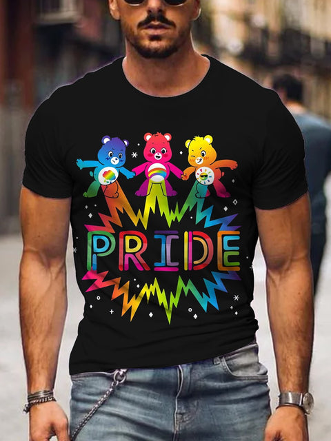 Men's Care Bears Pride Rainbow Gay T-Shirt