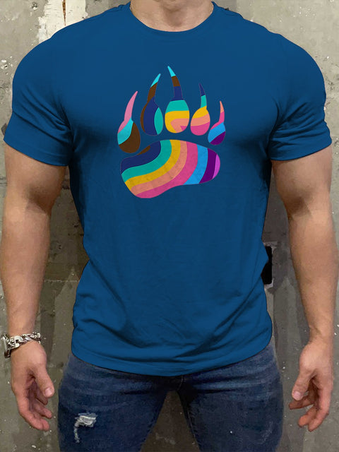 Men's Gay Bear Claw Organic Casual Print T-Shirt