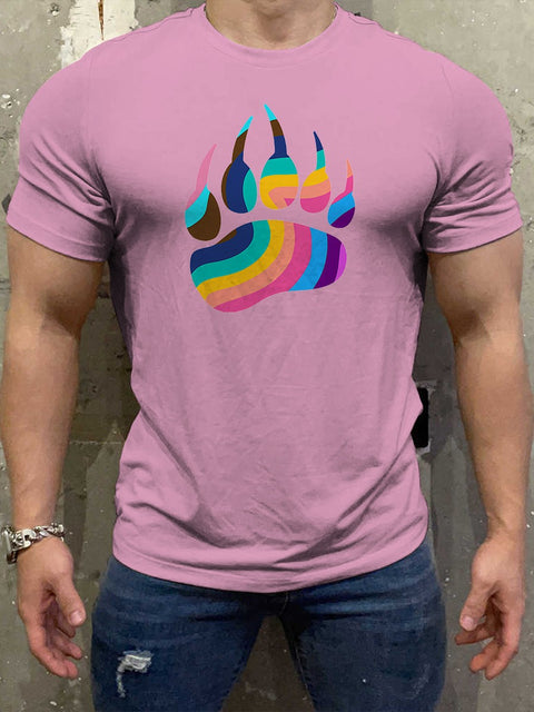 Men's Gay Bear Claw Organic Casual Print T-Shirt