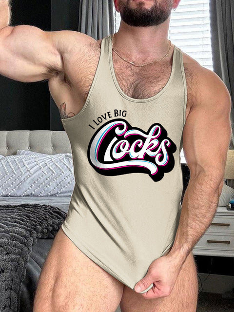 I Love Big Cocks Essential LGBT Gay Pride Print 100% Cotton Casual Tank Top