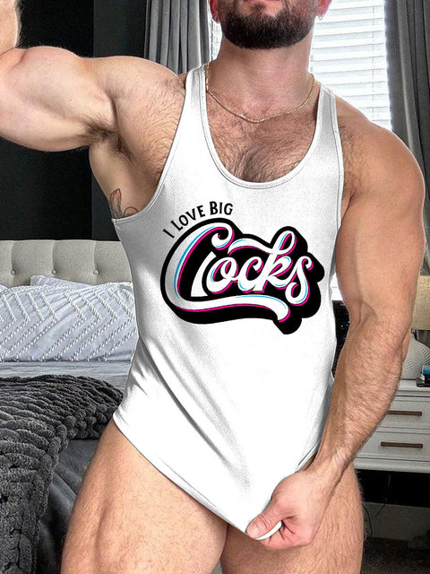 I Love Big Cocks Essential LGBT Gay Pride Print 100% Cotton Casual Tank Top