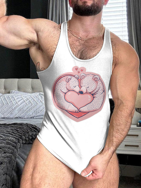 Love Bears LGBT Gay Pride Print 100% Cotton Casual Tank Top