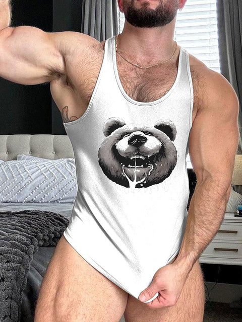 Gay Bear LGBT Gay Pride Print 100% Cotton Casual Tank Top