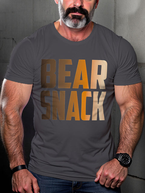 Men's Bear Snack LGBT Gay Pride Art Casual Print T-shirt