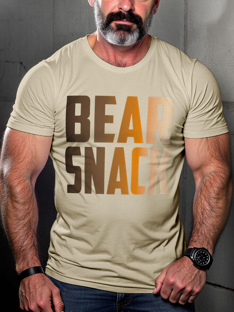 Men's Bear Snack LGBT Gay Pride Art Casual Print T-shirt