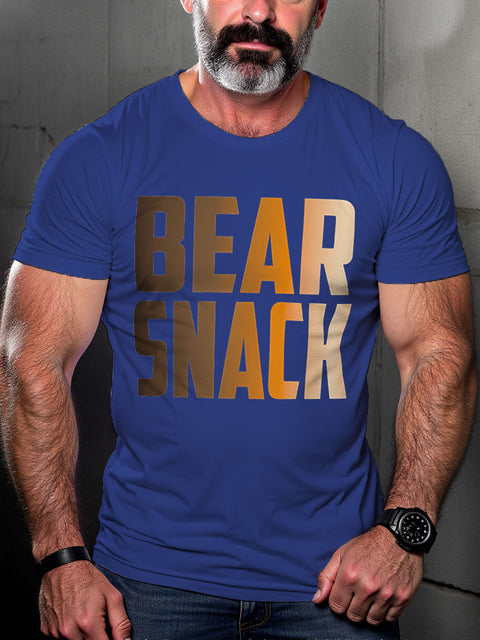 Men's Bear Snack LGBT Gay Pride Art Casual Print T-shirt