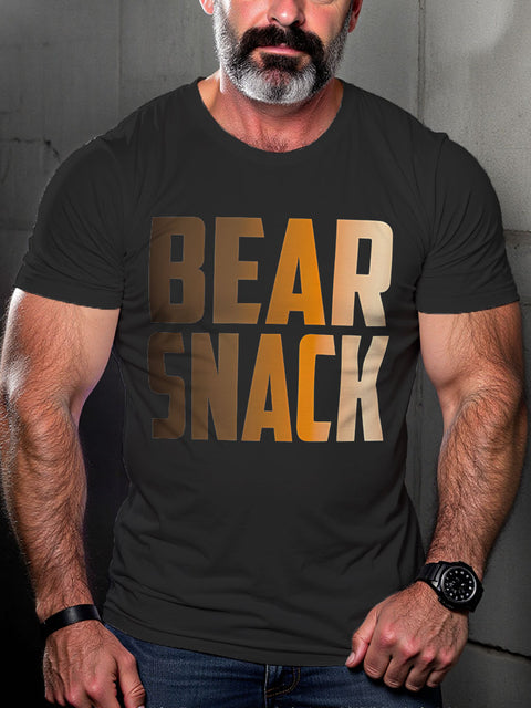 Men's Bear Snack LGBT Gay Pride Art Casual Print T-shirt