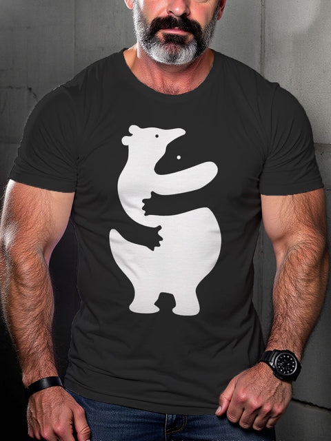 Men's Bear Hugs LGBT Gay Pride Art Casual Print T-shirt
