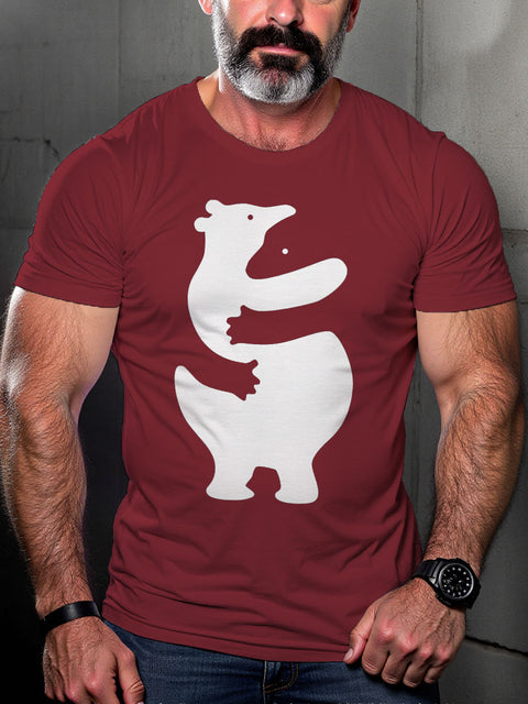 Men's Bear Hugs LGBT Gay Pride Art Casual Print T-shirt