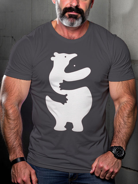 Men's Bear Hugs LGBT Gay Pride Art Casual Print T-shirt
