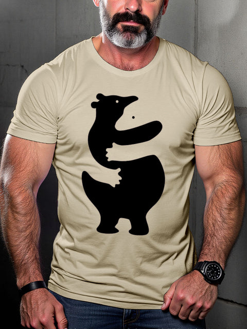 Men's Bear Hugs LGBT Gay Pride Art Casual Print T-shirt