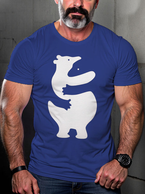 Men's Bear Hugs LGBT Gay Pride Art Casual Print T-shirt