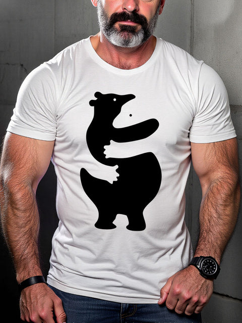 Men's Bear Hugs LGBT Gay Pride Art Casual Print T-shirt