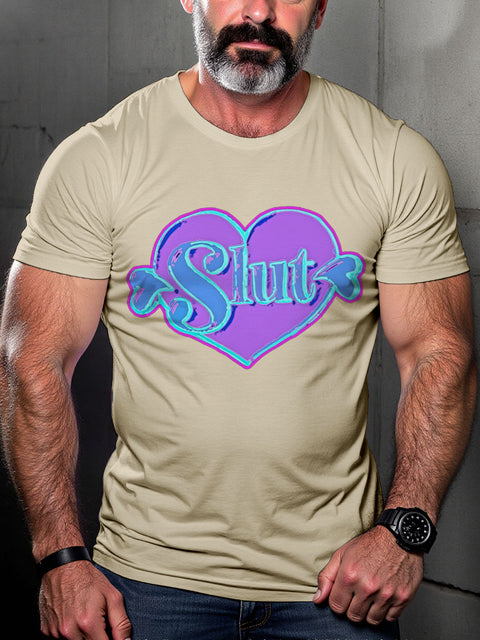 Men's LGBT Pastel Slut Casual Print T-shirt