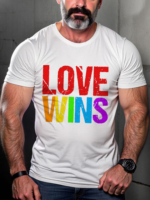 Men's LGBT Love Wins Gay Pride Casual Print T-shirt