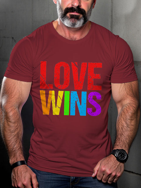 Men's LGBT Love Wins Gay Pride Casual Print T-shirt