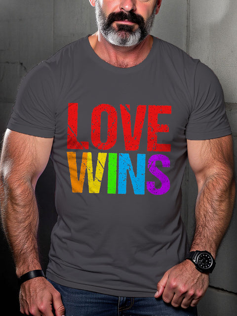 Men's LGBT Love Wins Gay Pride Casual Print T-shirt