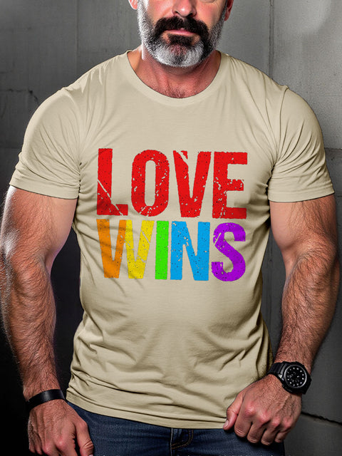 Men's LGBT Love Wins Gay Pride Casual Print T-shirt
