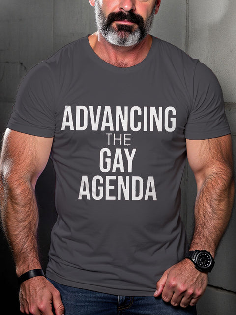 Men's LGBT Advancing The Gay Agenda Casual Print T-shirt