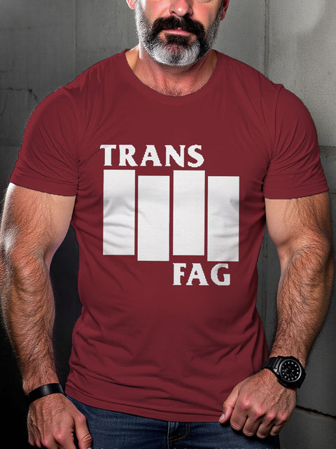 Men's LGBT TRANSFAG Casual Print T-shirt