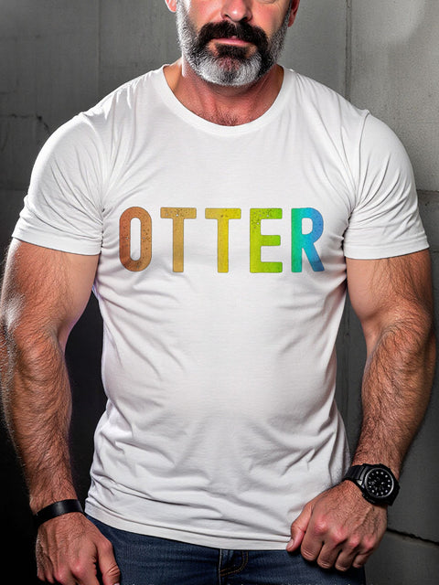 Men's LGBT Gay Otter Casual Print T-shirt