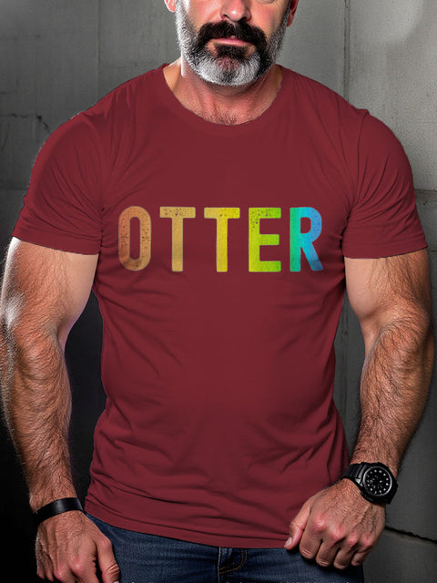 Men's LGBT Gay Otter Casual Print T-shirt