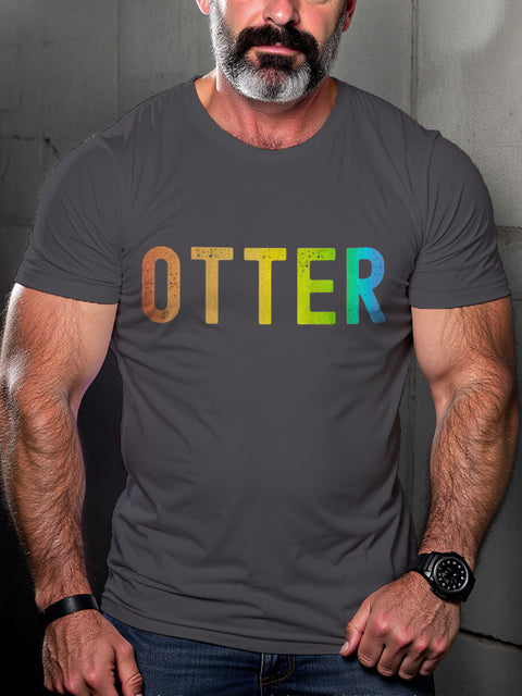 Men's LGBT Gay Otter Casual Print T-shirt