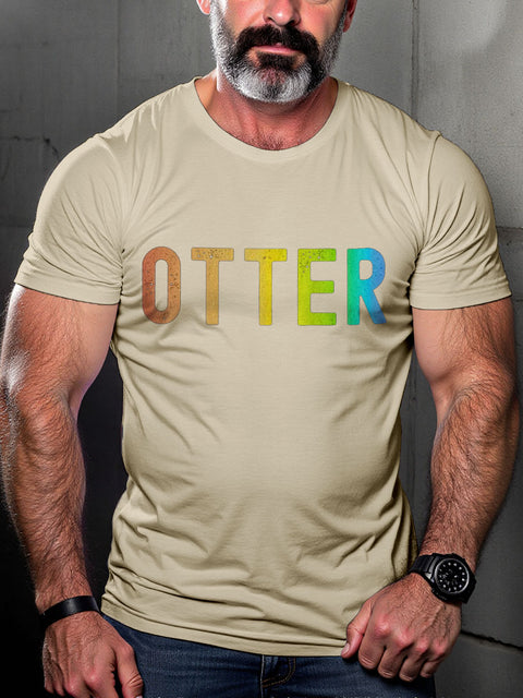 Men's LGBT Gay Otter Casual Print T-shirt