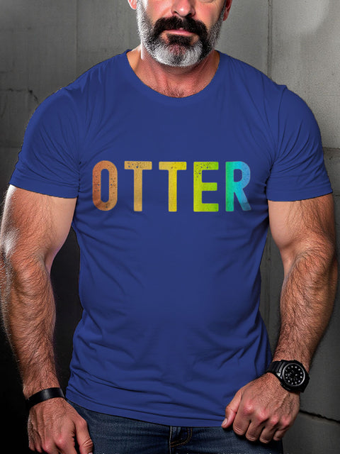 Men's LGBT Gay Otter Casual Print T-shirt