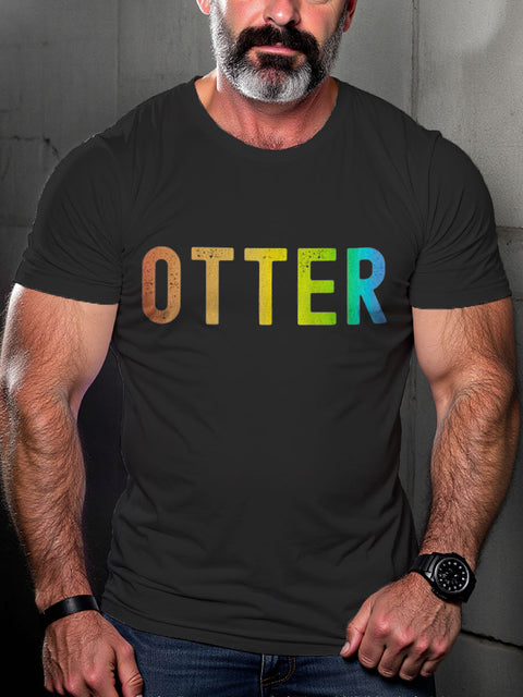 Men's LGBT Gay Otter Casual Print T-shirt