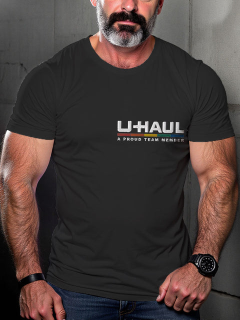 Men's LGBT UHAUL - A Proud Team Member Casual Print T-shirt