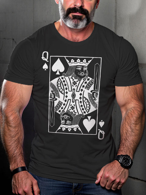 Men's LGBT Gay Pride King Poker Casual Print T-shirt