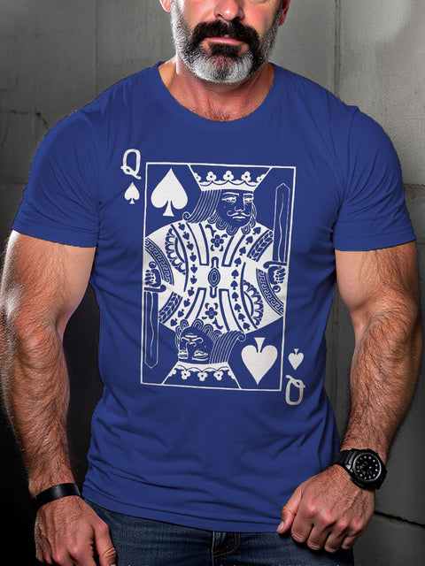 Men's LGBT Gay Pride King Poker Casual Print T-shirt