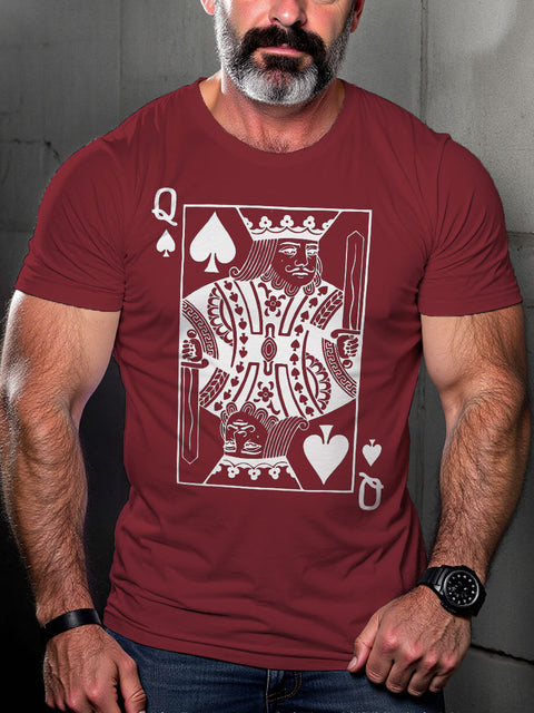 Men's LGBT Gay Pride King Poker Casual Print T-shirt